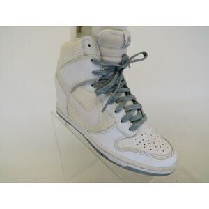 NIKE Womens Size 8 M White Leather Hidden Wedge Sneakers Shoes